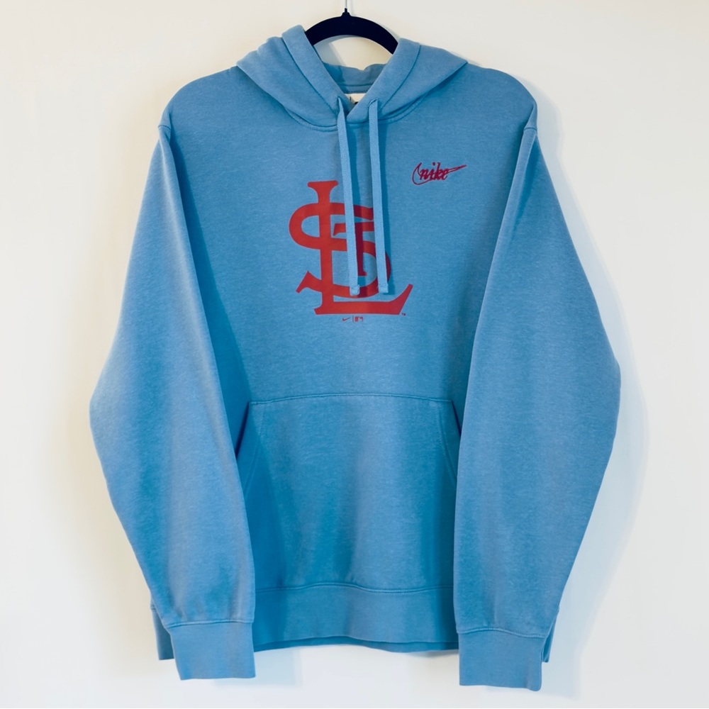 Cardinals Nike Blue Hoodie with Red Graphic Sportswear Baseball Large St. Louis
